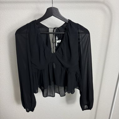 Blouse en mousseline de soie noire