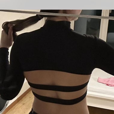 Bershka backless top with long sleeves 