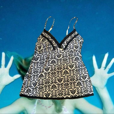 Vintage Black and White lingerie slip top