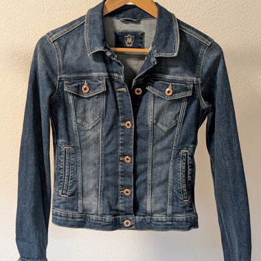 Veste en jean bleu foncé Massimo Dutti