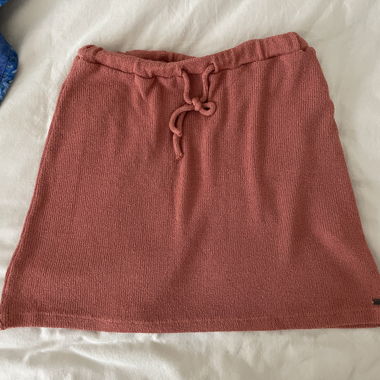 Jupe mini tricot couleur orange brûlé