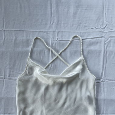 white shimmery top