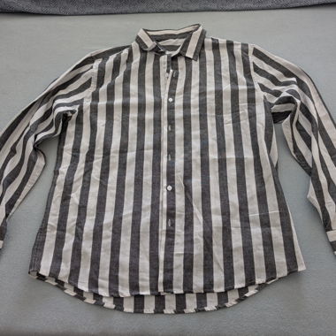 Camicia rigata nero/bianco