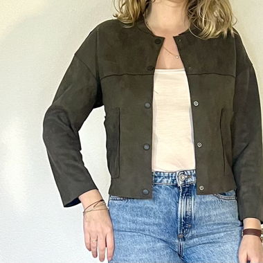 fake Velourleder Bomberstyle Jacke