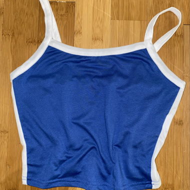 Sommer Crop Top, blau/weiss, ungetragen, Grösse M