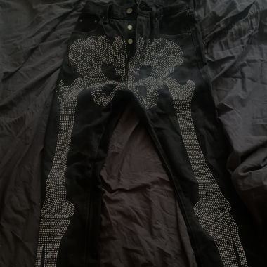 Jeans scheletro cyber y2k