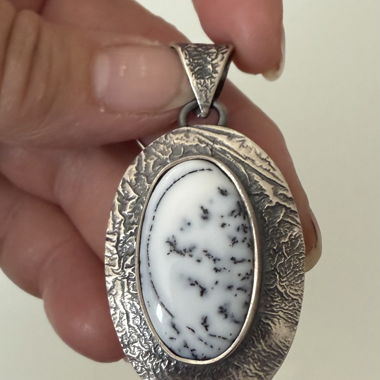 Opal/Achat mit Dendriten in Silber 925