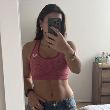 WOMENSBEST RED OPEN BACK SPORTSBRA