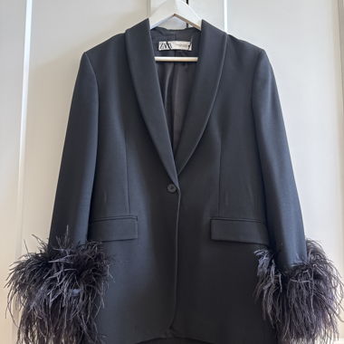 Oversized-Blazer mit Federbündchen