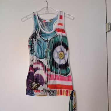 Desigual Top Gr. S, bunt, mit Schleife