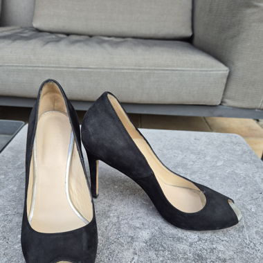 Navyboot open-toe high heels