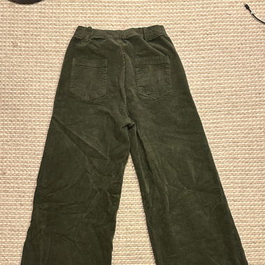 Green cord pants