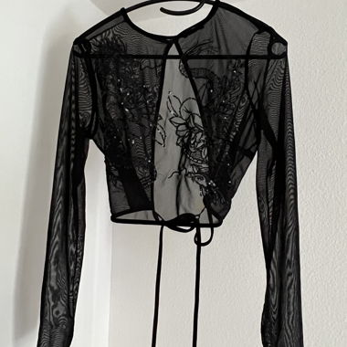 Schwarzes Mesh-Top