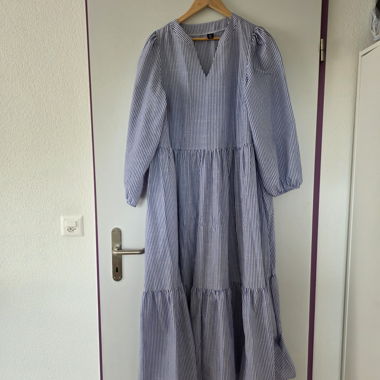 Blue-and-white, maxi dress, cotton blend  XL