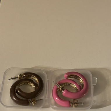 Ohrringe Pink und Braun