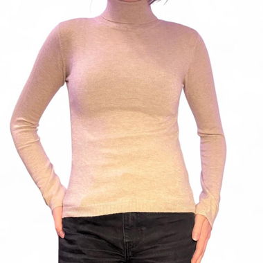 Pull à col roulé crème, taille s 