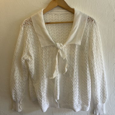 Weisser Spitzen-Strickcardigan