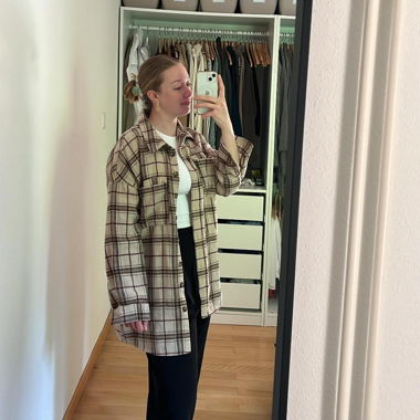 Beige Flannel Overshirt