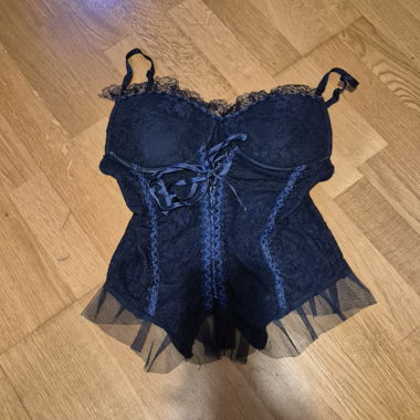 Spitzen-Corsage dunkel blau