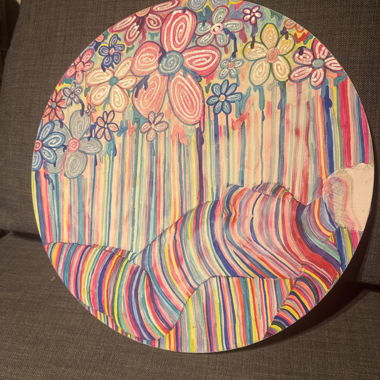 Peinture colorée sur toile de 40 cm