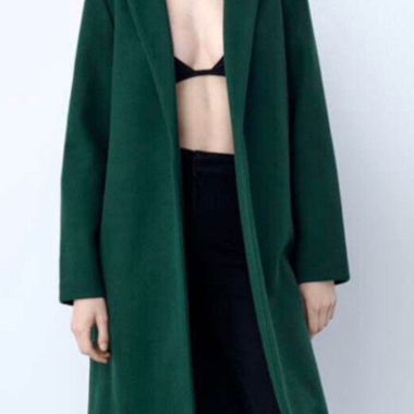 Zara Dark Green Lapel coat