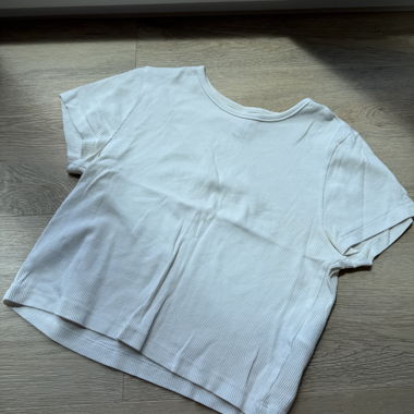 White Ribbed T-Shirt