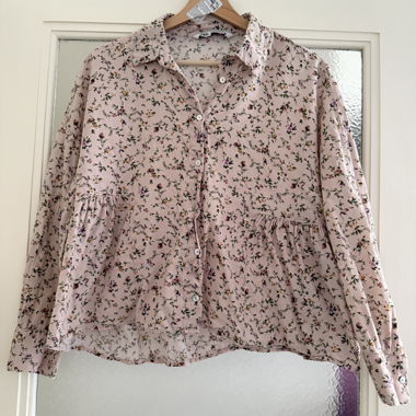 Pink floral blouse