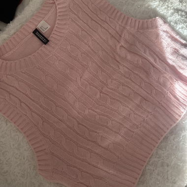 Maglia smanicata rosa