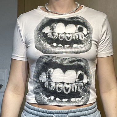 T shirt à motif bouche 