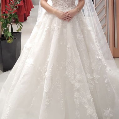 Wedding dress with train