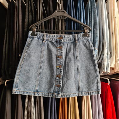 Forever21 Denim Button Up Mini Skirt