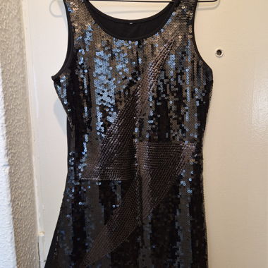 Top con paillettes nero
