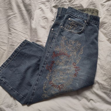 Embroidered wide jeans - Jort
