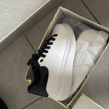 White sneakers with black detail