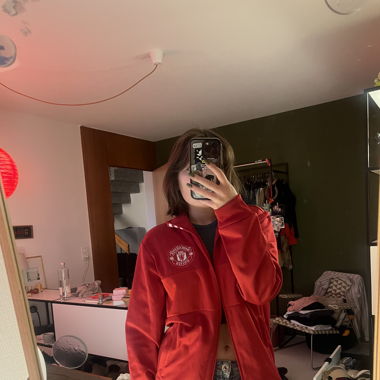 Red Adidas Manchester United jacket