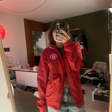 Red Adidas Manchester United jacket