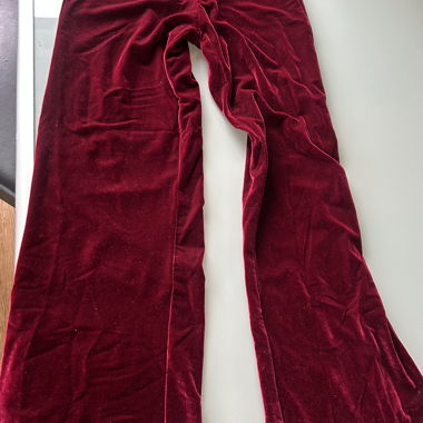 Burgunder Samthose Schlaghosen