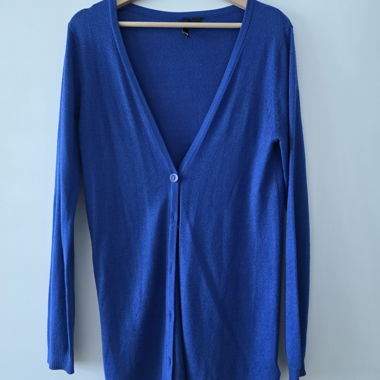 Cardigan in maglia blu Gr. 38/M