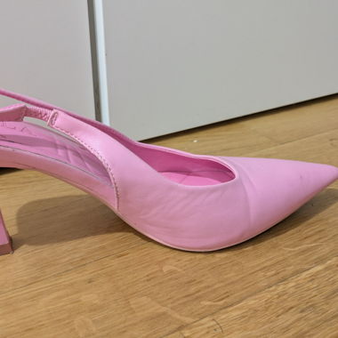 Décolleté slingback rosa con tacco