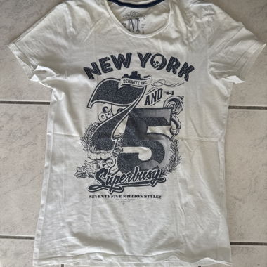 White printed T-shirt New York C&A