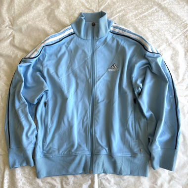 Rara giacca track vintage Adidas azzurro chiaro con zip
