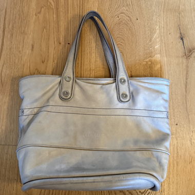 Leather shopper bag