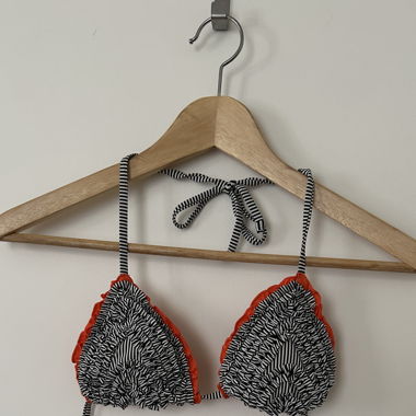 Bikini Set Schwarz-weiss und Orange (Size M/38)
