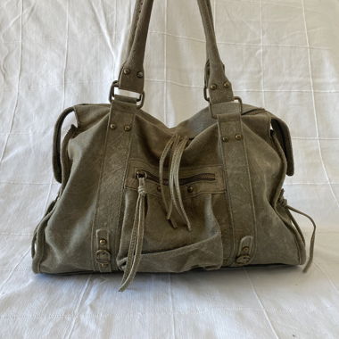 Green leather bag (Balenciaga dupe)