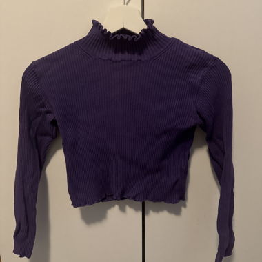 Lilac Ribbed Top with Turtleneck