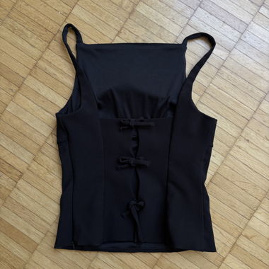 Black Lace-Up Corset Top