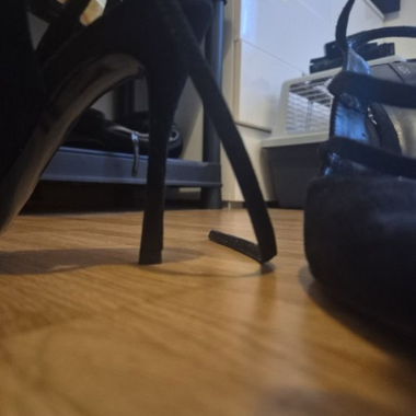 Black ALDO high heels, size 38, suede-look