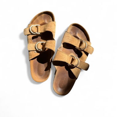 Mules en daim marron