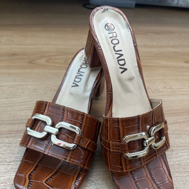 Crocodile print heels