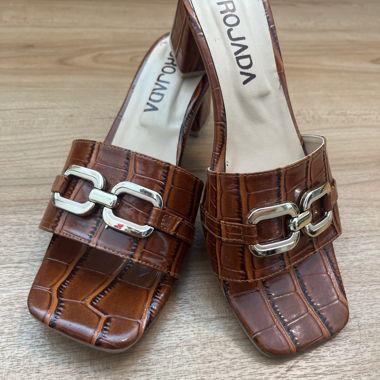 Crocodile print heels